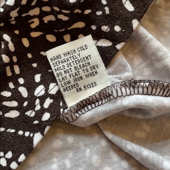 Kenneth Cole jersey dress brown white womens size large - Picture 6 of 8